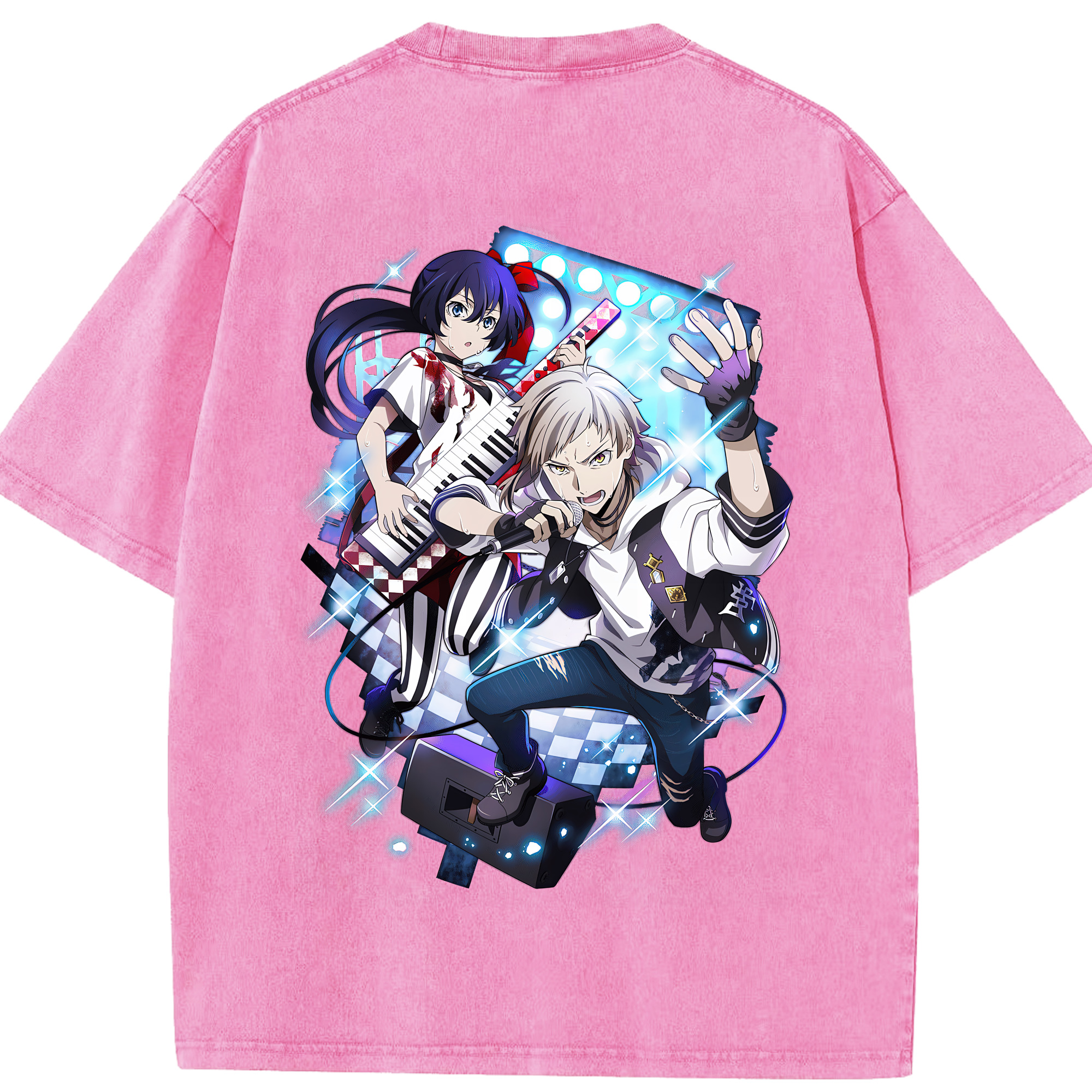 （画像用） 文豪ストレイドッグス Bungo Stray Dogs 綿100% ヴィンテージ風 半袖Tシャツ（背面プリント）